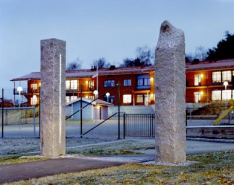 Skulptur i tre delar/Väktardjur med ljus